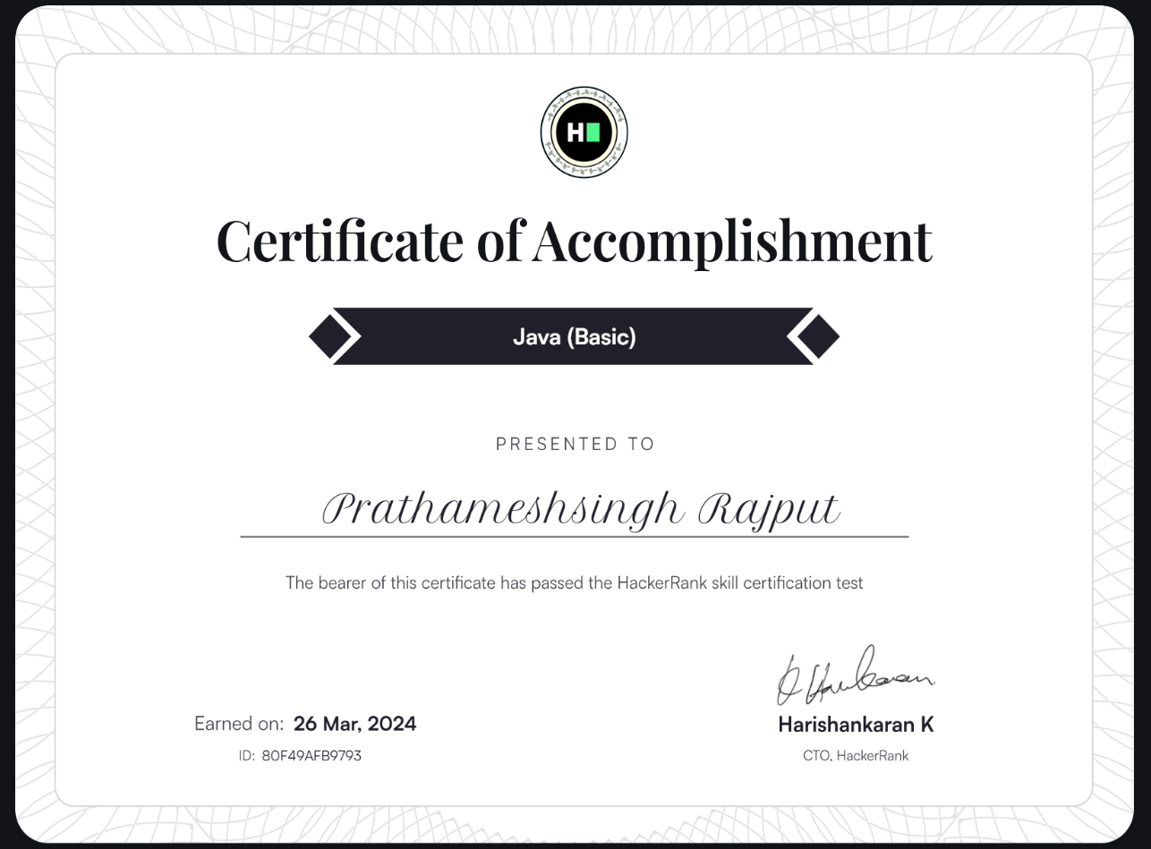 Java Basic Certificate